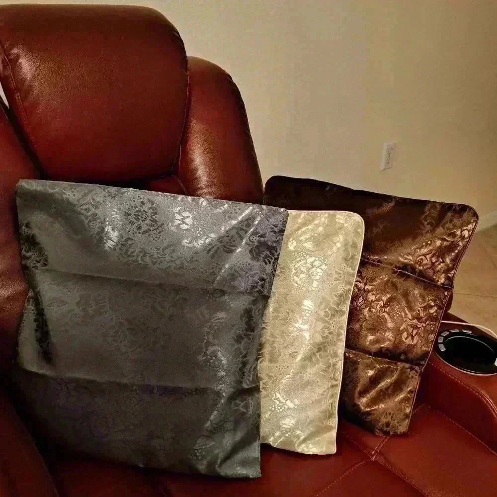 PILLOW COVERS GREY GOLD BROWN BLACK - Picture 7 of 12